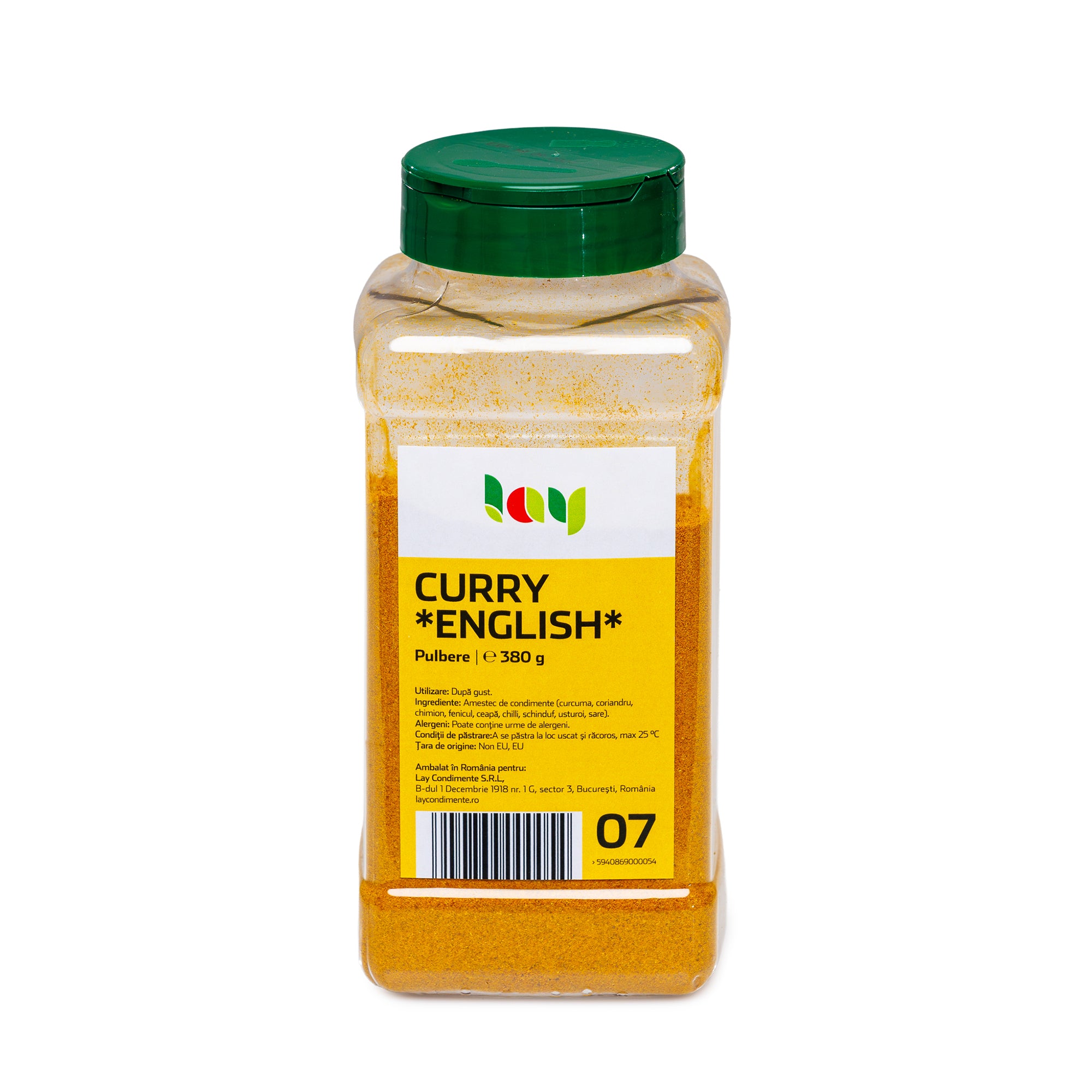 LAY CURRY *ENGLISH* - pulbere - 380 Grame – Lay Condimente